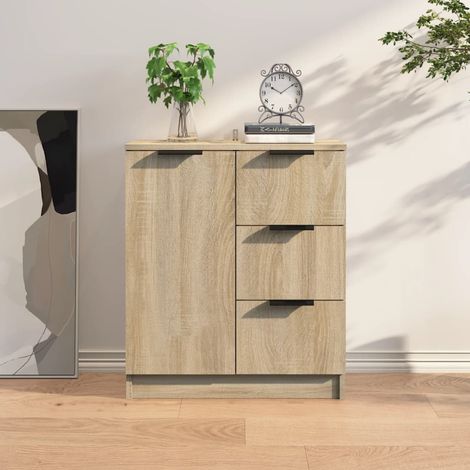 Buffet Bahut  Meuble de rangement Commode Chêne sonoma 60x30x70 cm Bois d'ingénierie 81203 (1/5)