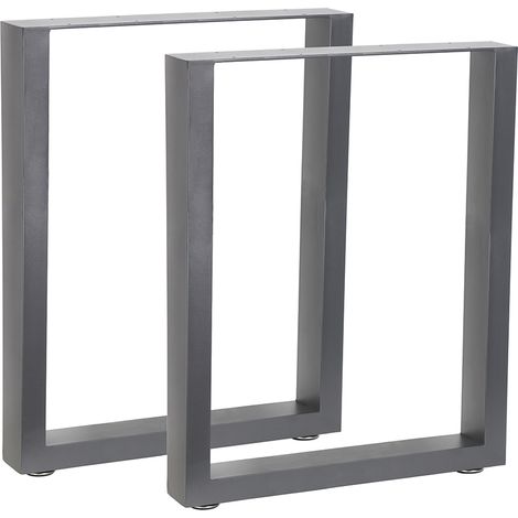 Melko 2x base del tavolo 60x72 cm Gamba del mobile gamba della panca grigia gambe del tavolo in acciaio