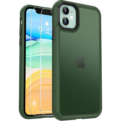 Handyhülle iPhone 11 Schutzfolie Transluzent Stoßfest Grün (1/5)