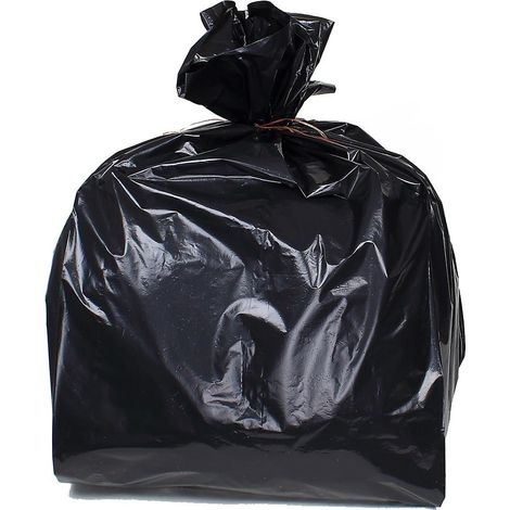 Sacchetto per la spazzatura da 100 litri nero in polietilene 82 x 87 cm - Lotto di 20