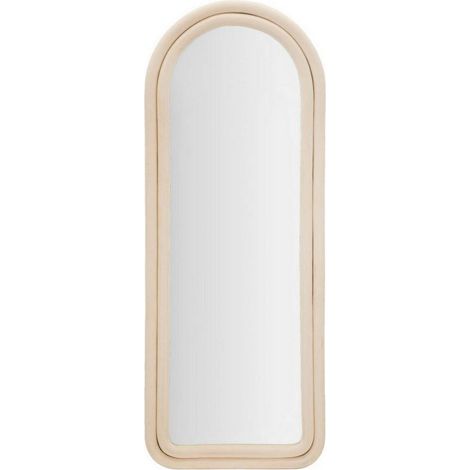 Dmora - Specchio Bondone, Specchiera, Articolo d'arredo a muro, Decorazione con specchio, 60x4 h160 cm, Crema