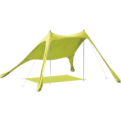 Carpa Playa Plegable UPF50+ Postes Aluminio Pala Estacas Bolsa Transporte Verde