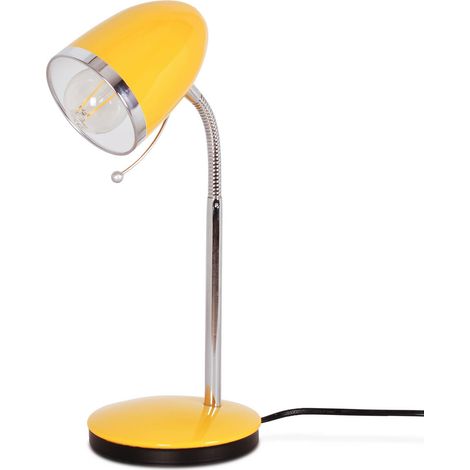 Lampe de bureau Kajtek K-MT-200 Kaja jaune/chrome E27 (1/5)