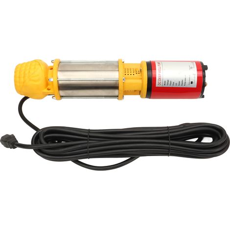 Pompe submersible solaire CC pour puits profonds 400 W, hauteur de refoulement 18 m, débit 6 m³/h, avec raccords de sortie 1", 1,5" et 2" (48 V CC). (1/5)