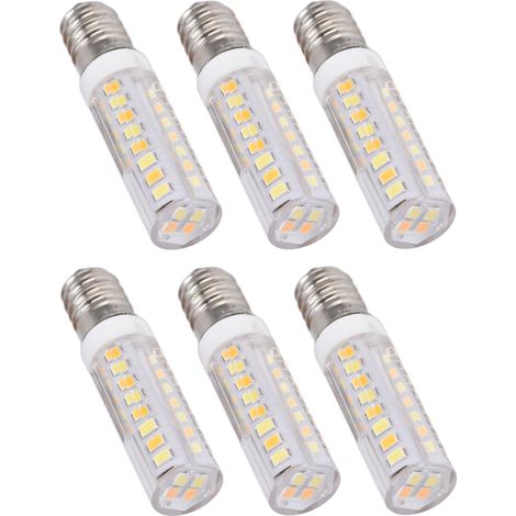 Lot de 6 ampoules LED E14 à 52 LED, 3 couleurs, 7 W, 220 V, pour lampe de table ou plafonnier, type long. (1/5)