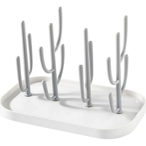 Flaschentrockenständer, Flaschenabtropfgestell, Flaschentrockner, baumförmiger Flaschenabtropfständer (Grau) (1/5)