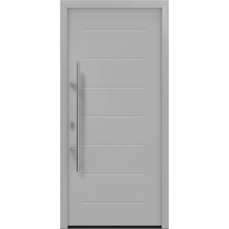 Hörmann Ecostar Haustür "ISOPRO IP 015", weißaluminium matt (RAL 9006), 110 x 210 cm (B x H), DIN Links