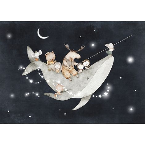 Papier peint panoramique Enfants - Baleine Animaux - 390 cm x 276 cm (1/2)