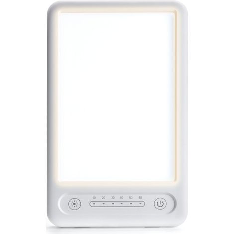 10.000 Lux Lichttherapielampe, verstellbare Leuchtstofflampe zur Simulation von Tageslicht, mit verstellbarem Mehrwinkelständer, 16,5 × 28 × 2,1 cm, weiß (1/5)