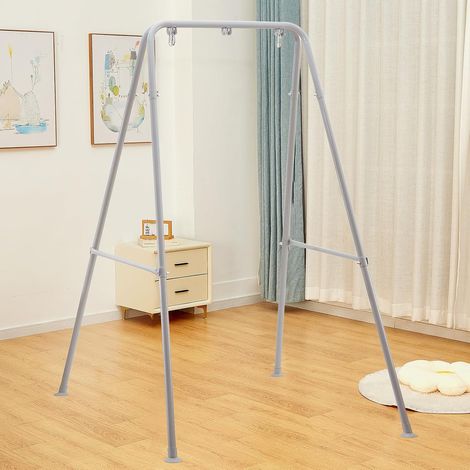 Support de Hamac Pliable, Support de Chaise Hamac Portable, Cadre de Hamac Pliable Robuste pour Intérieur ou Extérieur, Facile à Assembler et à Ranger (Chaise Hamac Non Incluse) - Gris