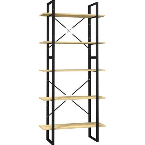 Maison Exclusive - Libreria a 5 Ripiani 80x30x175 cm in Legno Massello di Pino (1/5)