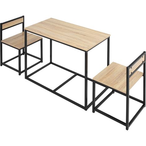 Mesa de comedor con 2 sillas, juego de 3 grupos de comedor, juego de mesa de cocina para 2 personas, grupo de comedor para habitaciones pequeñas, cocina, salón, roble