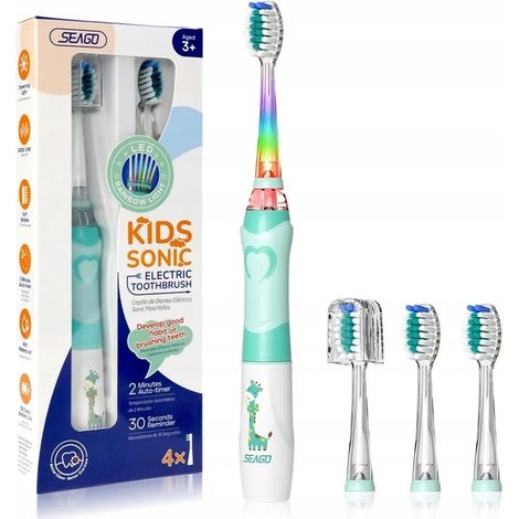 SEAGO GREEN GIRAFFE SONIC ZAHNBÜRSTE FÜR KINDER VON 3-12 JAHREN