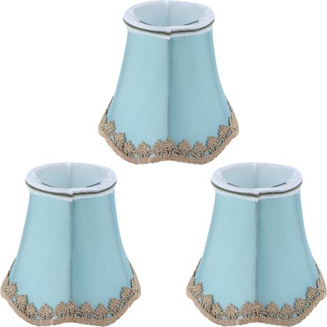 Lot de 3 abat-jour en tissu à pince, style européen moderne, douille E14 verte pour la maison, l'hôtel ou le karaoké (1/5)