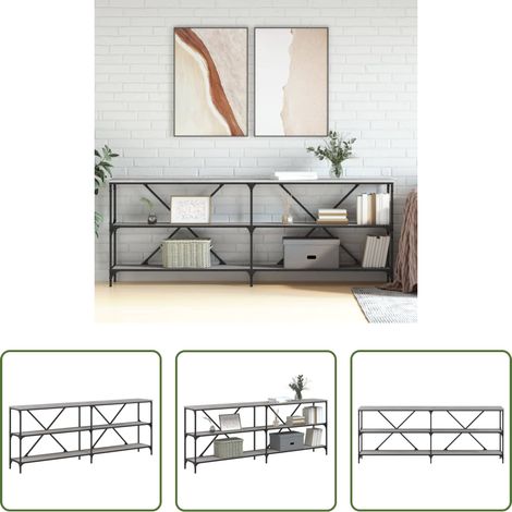 Flur - Konsolentisch Grau Sonoma 200x30x75 cm Holzwerkstoff und Eisen (1/5)