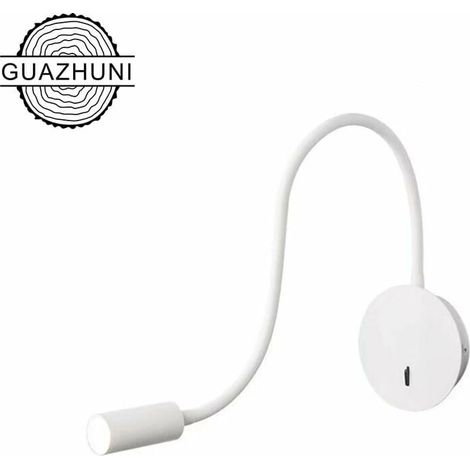 Applique murale Liseuse Applique Murale 3W LED 3000K Lampe de Lecture Col de Cygne Lampe, (Blanc) - (1/5)