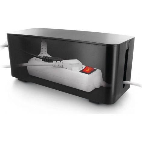 Coffret de rangement câbles et multiprises taille moyenne noir – Résistant à la chaleur – Ouverture renforcée pour enfants – Semelle antidérapante – Securitegooddeal (1/5)