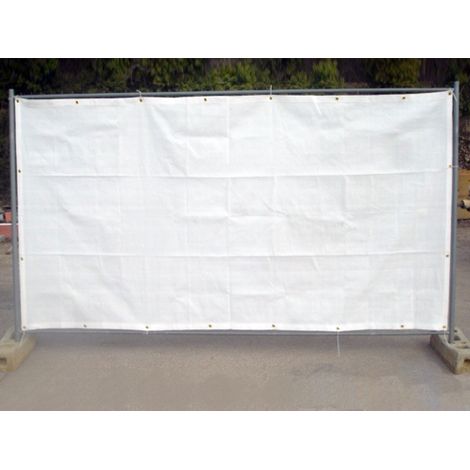 Filet de barrière de chantier 130g/m² Blanc 1.76 x 3.41m Oeillets dans les coins
