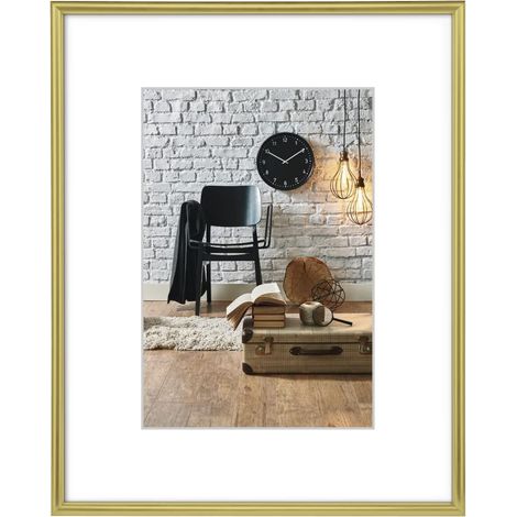 Cadre photo en plastique Décor Sevilla 30 x 40 cm avec bordure de 9 mm x 17 mm, pour une photo de 20 x 28 cm, Or Mat (1/3)