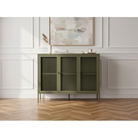 BOBOCHIC - Buffet 3 portes 120 cm CLARA métal édition limitée Vert (1/5)