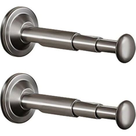 Lot de 2 cintres à ventouses, organisateur de rangement pour balcon, cintre mural multifonctionnel, gris (1/5)