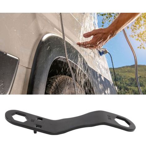 6PCS RV Water Heater Drain Plug and Wrench Kit Aluminium Alloy Camper Heater Drain Plugs for 15/16in and 7/8in Wrench-- (1/5)