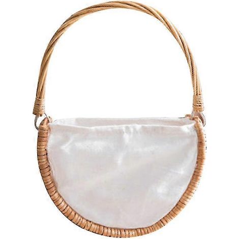 Handgefertigter Blumenkorb aus natürlichem Rattan, gewebt für Zuhause, Küche, Garten, Gemüseaufbewahrung, Pflanzgefäß, Halter, Hochzeitsfeier Ta--09