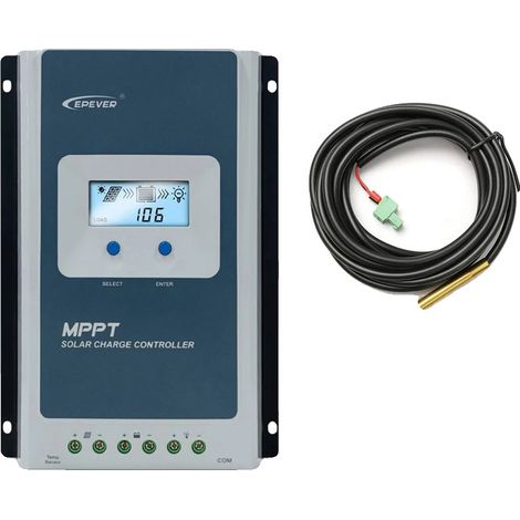Controlador de carga solar, tecnología MPPT, pantalla LCD, con RTS, 10 A (1/2)