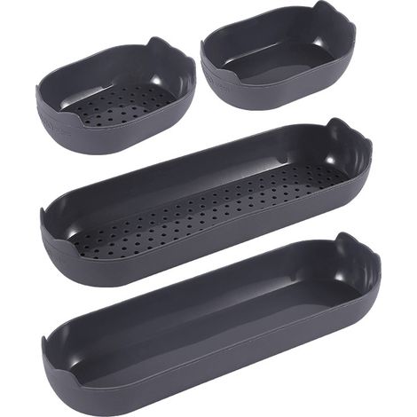 Molde de silicona para baguette (4 piezas), antiadherente, reutilizable, para cocina casera, diseño poroso para hornear pan francés y palitos de pan, 11,7 x 8,2 x 3,5 cm, 24,7 x 8,5 x 3,5 cm