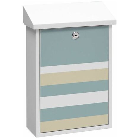 ARREGUI Premium E5601-STR Buzon Individual de Acero con serigrafia decorativa "Lines", tamaño M (DIN A4), blanco (1/3)