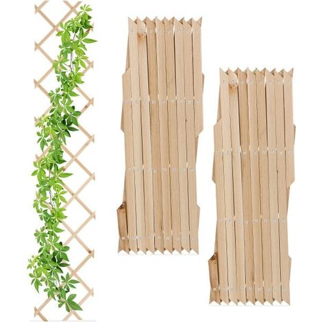 Treillis retractable en bois lot de 3 (1/5)