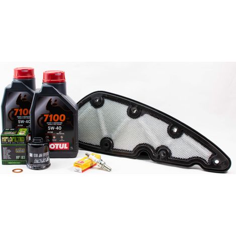 Kit Révision Filtres Bougies pour PIAGGIO MP3 350 HPE Sport ABS de 2018 à 2020 - MOTUL 7100 5w40 2L