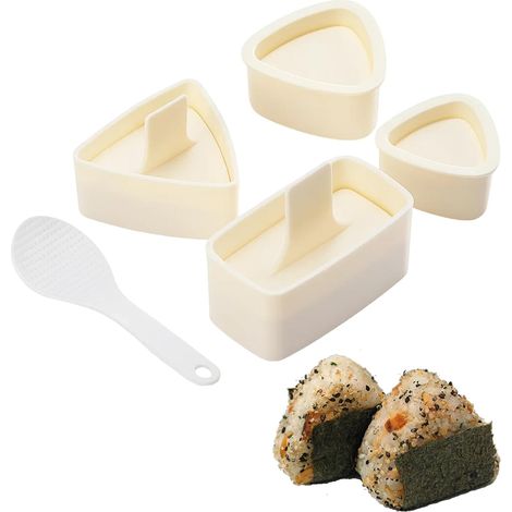 Molde Para Onigiri Y Arancini - Set De 5 Unidades Con Forma Cuadrada Y Triangular - Ideal Para Arroz, Sushi Y Bocadillos - 10 X 5,5 Cm (1/5)