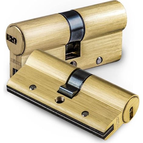 "R15" 40x40mm Sicherheitszylinder mit 10-Kolben-System aus Messing (inkl. 5 Schlüssel)