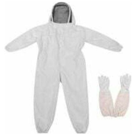 Professioneller Imkeranzug, Bienenschutzausrüstung mit langen Handschuhen und Schleierhaube für Imker - Weiß (XXL)