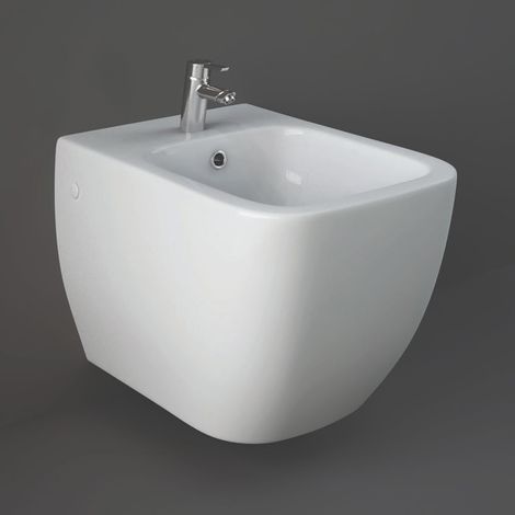 RAK Metropolitan Rimless Wall Hung Bidet with Hidden Fixations 525mm Projection - Alpine White (1/5)