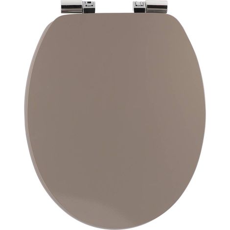 Abattant wc mdf 18 pouces uni attaches abs chrome frein de chute - taupe - Tendance (1/2)