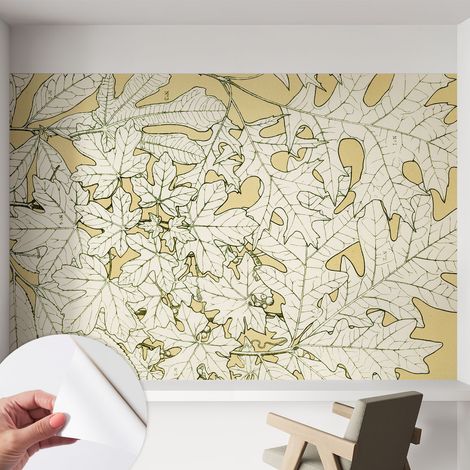 Selbstklebend Tapete modern Wohnzimmer - Wanddekoration - einfach anzubringen Baumblätter 152x104 cm (1/5)