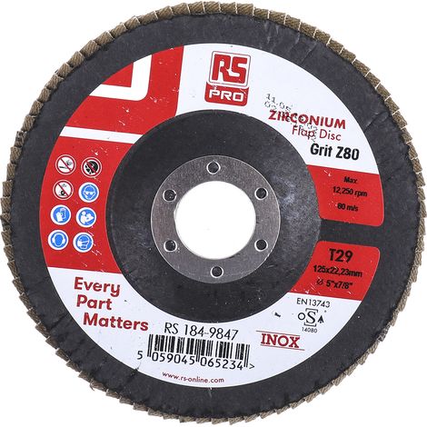 Disque abrasif RS PRO, P80, Ø 125mm ( Prix pour Paquet de 5 ) (1/3)