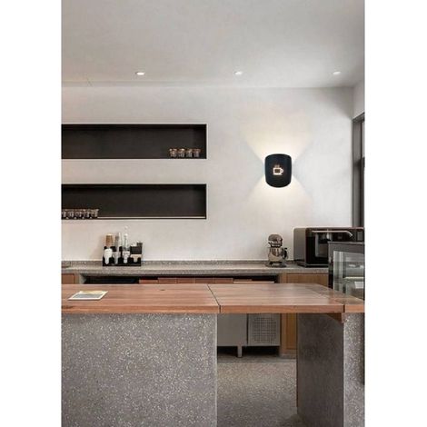 Trade Shop - Wandleuchte mit Kaffeetassen-Bildlampe G9-Anschluss IP20 AQ45 - Schwarz (1/5)