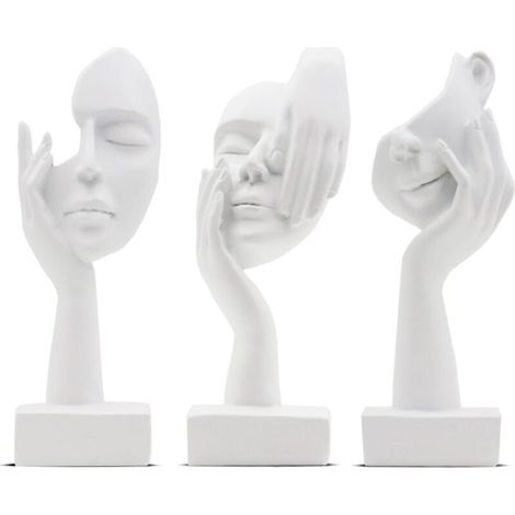 Sculpture Décorative Abstraite Moderne pour Maison, Salon, Bureau - Statuette Blanche, Décoration Intérieure, Art Contemporain (1/5)