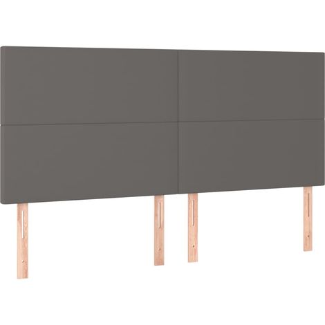 Maison Exclusive - Testiera Grigio 200x5x118/128 cm in Similpelle