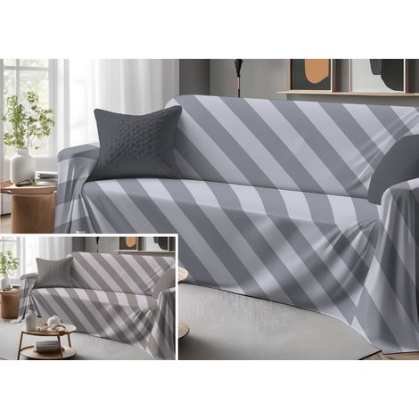 Telo Arredo Granfoulard Copritutto Salvadivano 100% Cotone Dis. Elite, misuraSingolocoloreGrigio