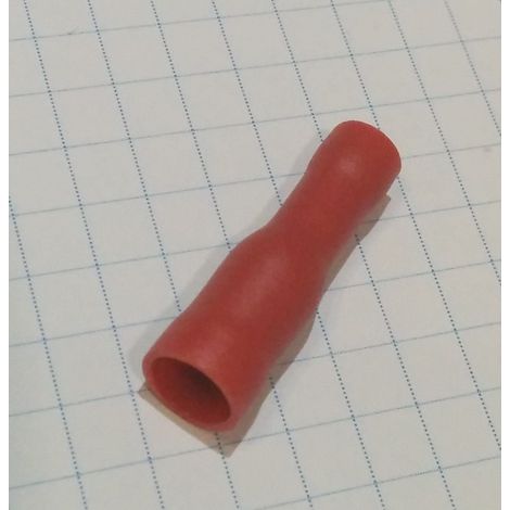 Isolierte zylindrische Buchsenklemme 4mm 0,50-1mm ROT PVCC-15039