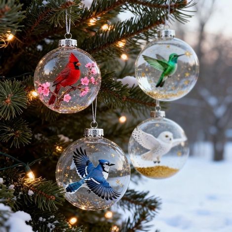 Boule De Neige - Figurine Animal En Résine Sous Dôme En Verre - Décoration De Noël Pour Arbre Et Intérieur - Lot De 1 Pièce (1/5)