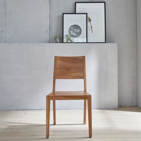 Chaise en bois de teck massif naturel (1/5)