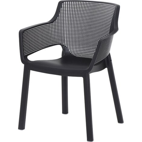 20x Gartenstühle Stapelstuhl Easy Terrassenstuhl - Stapelstühle 80cm Balkonstuhl Kunststoff anthrazit stapelbar wetterfest Garten, Terrasse & Balkon (1/5)