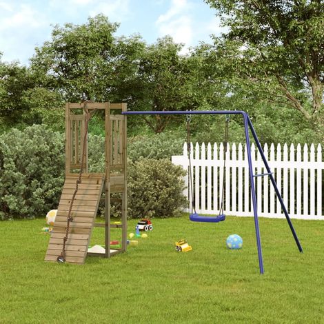 Aire de Jeux d'extérieur Maisonnette de jeu Maison enfant exterieur bois de pin imprégné 45848 (1/5)