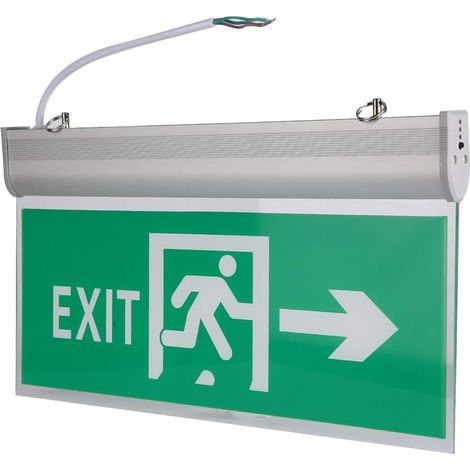 Éclairage de Sortie de Secours à Del,Éclairage de Signalisation d'urgence à LED,Voyant Vert d'Évacuation de Sécurité pour Centres Commerciaux,Supermarchés, Gares, Lieux de Divertissement （Droite）