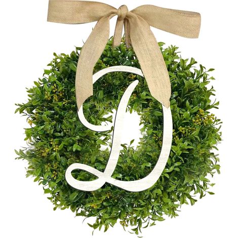 Guirlande Porte D'Entrée - Panneau Bienvenue Avec Nom De Famille - Bois Et Feuillage Artificiel - Bow En Toile De Jute - Décor Extérieur Toutes Saisons - 1 Pièce (1/4)